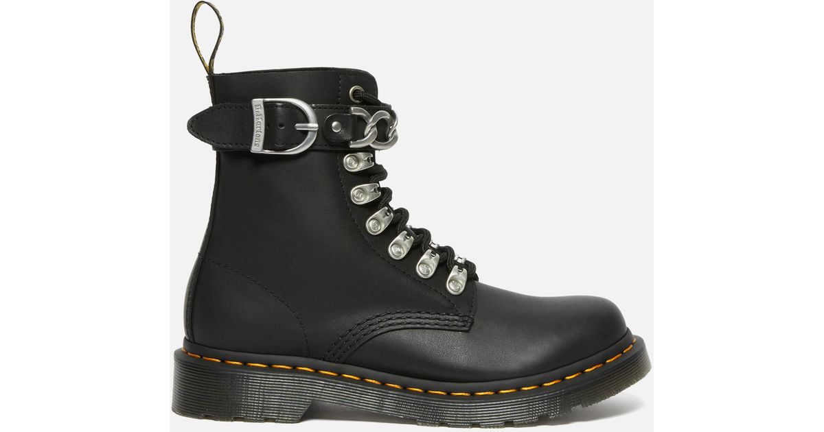 Dr. Martens 1460 Pascal Chain Leather 8-eye Boots in Black | Lyst