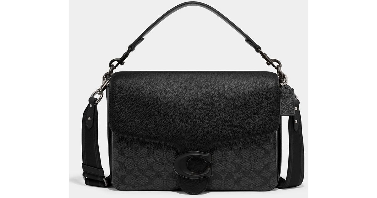 COACH Soft Tabby Pebbled Leather And Coated Canvas Messenger Bag in