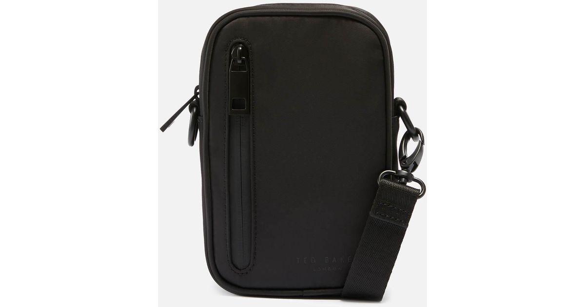 Ted Baker Gabbee Satin Nylon Cross Body Bag in Black for Men Lyst