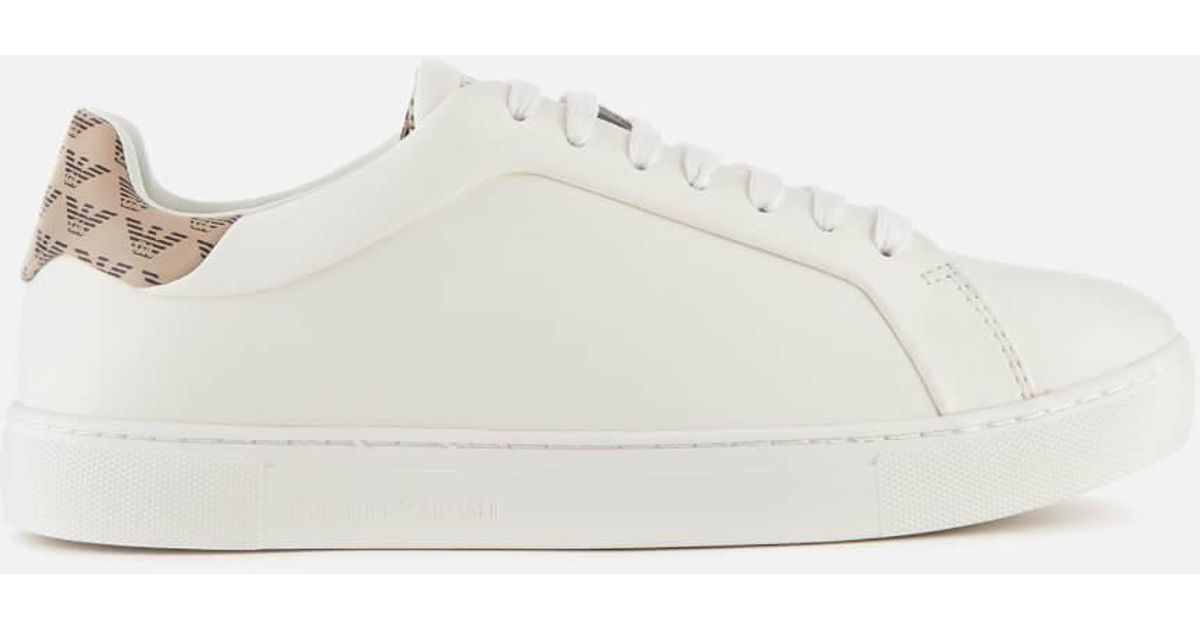 Emporio Armani Project Leather Cupsole Trainers in White | Lyst