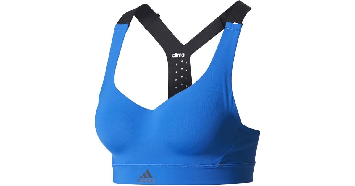 adidas Synthetic Climachill High Support Sports Bra in Blue - Lyst