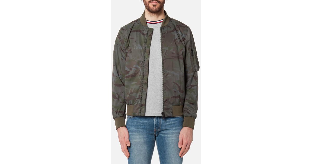 Tommy Hilfiger Camo Bomber Jacket in Green for Men | Lyst