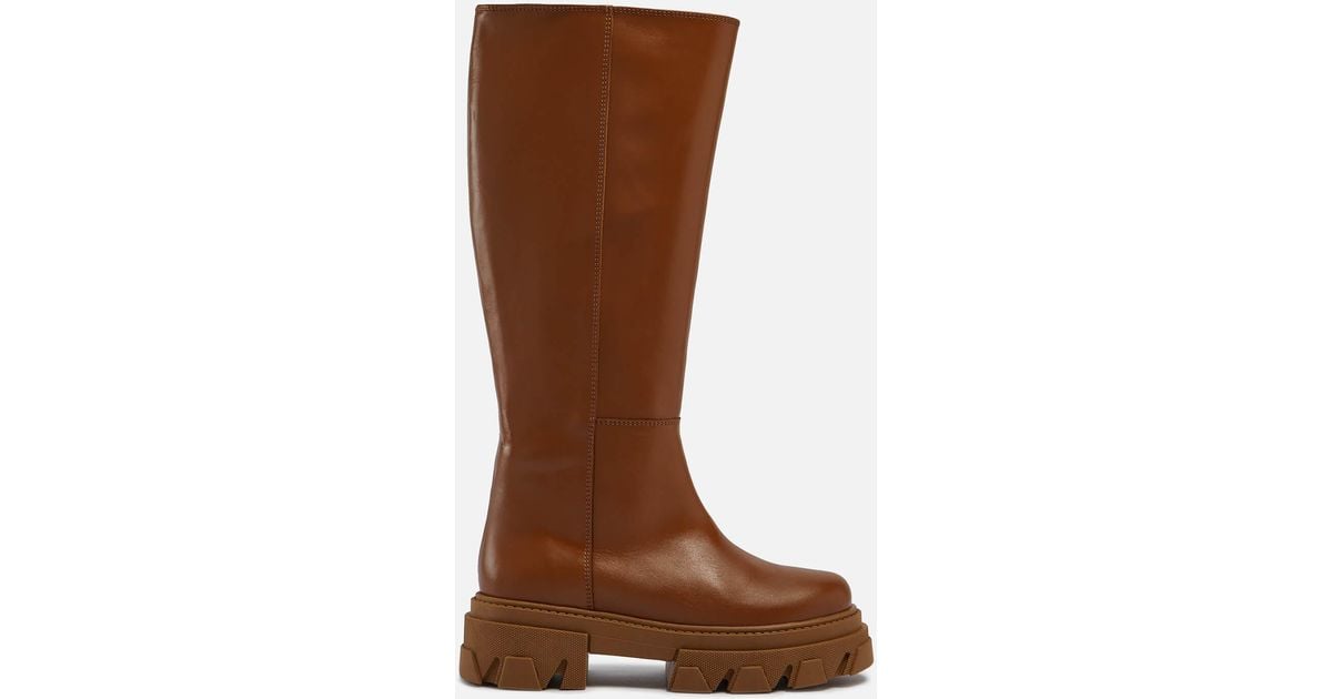 Alohas Katiuska Leather Kneehigh Boots in Brown Lyst