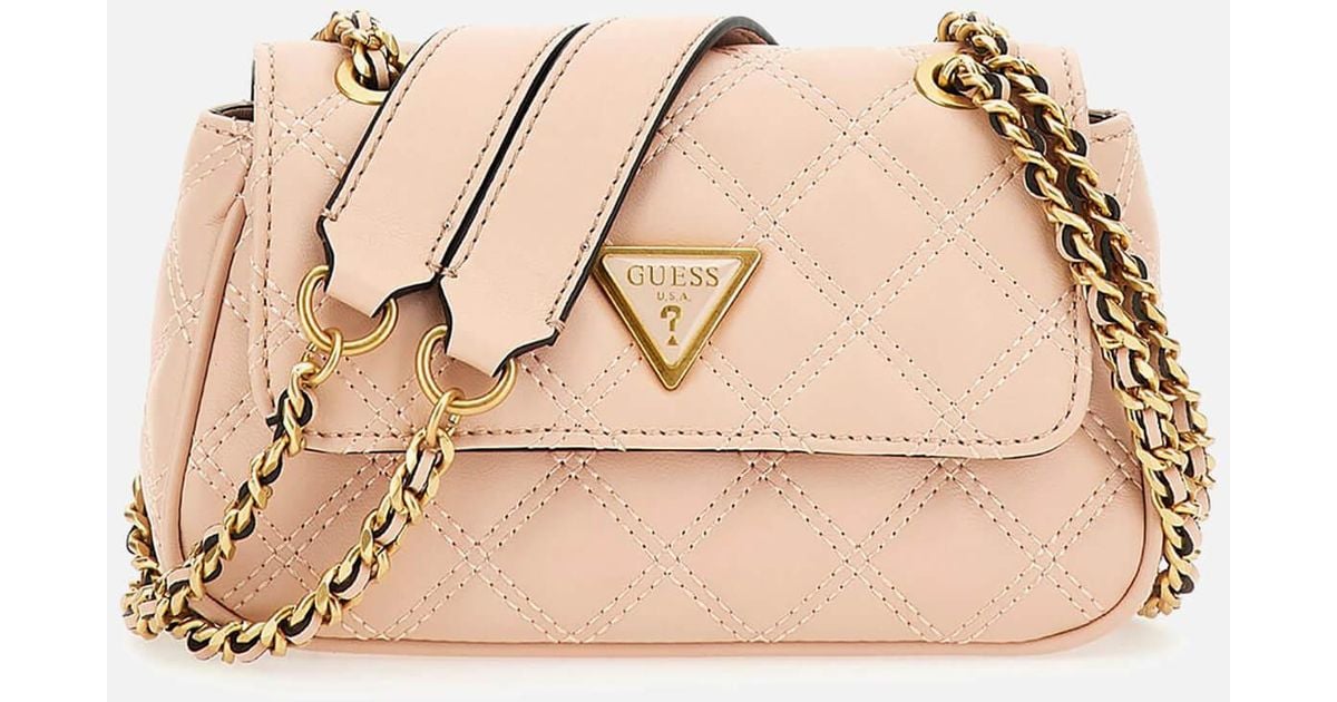 Guess Giully Mini Convertible Faux Leather Cross Body Flap Bag in Natural |  Lyst