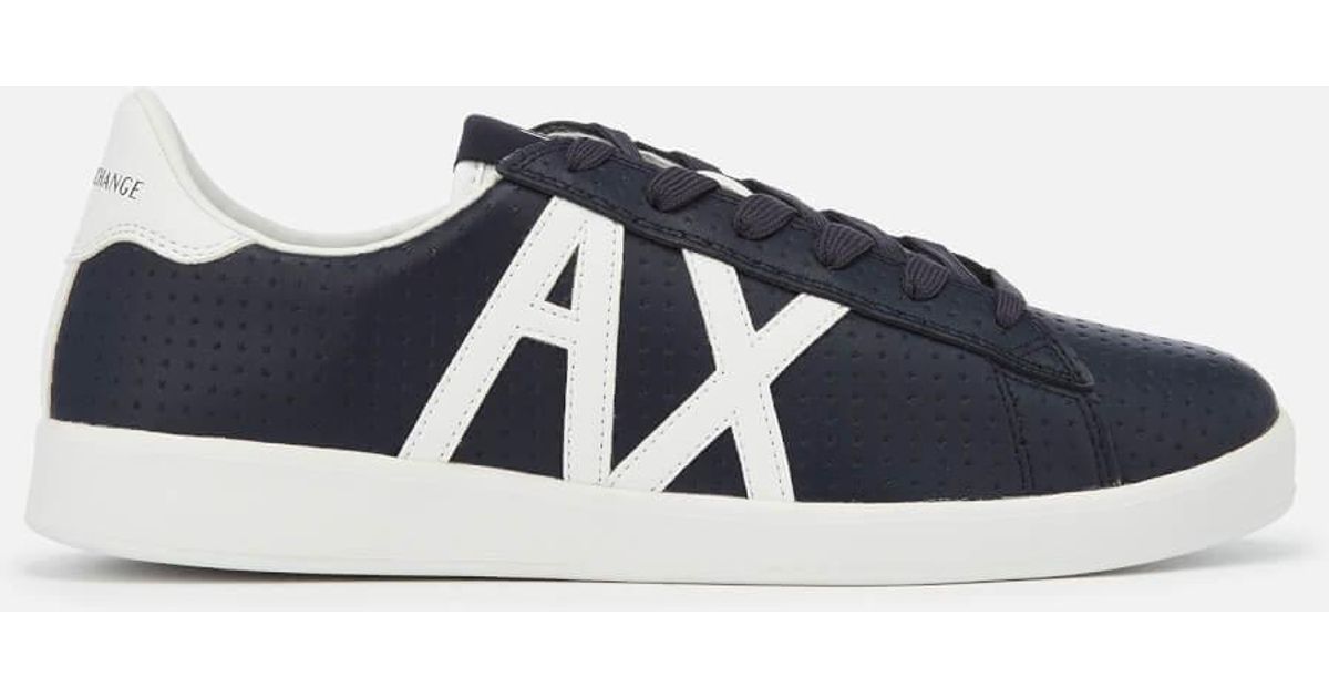 armani exchange perforated leather trainers