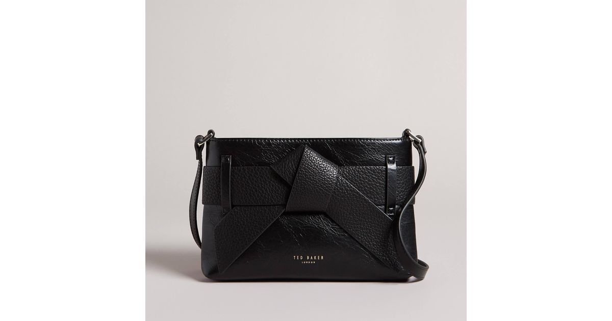 Ted Baker Jimsina Bowdetailed Faux Leather Shoulder Bag in Black Lyst