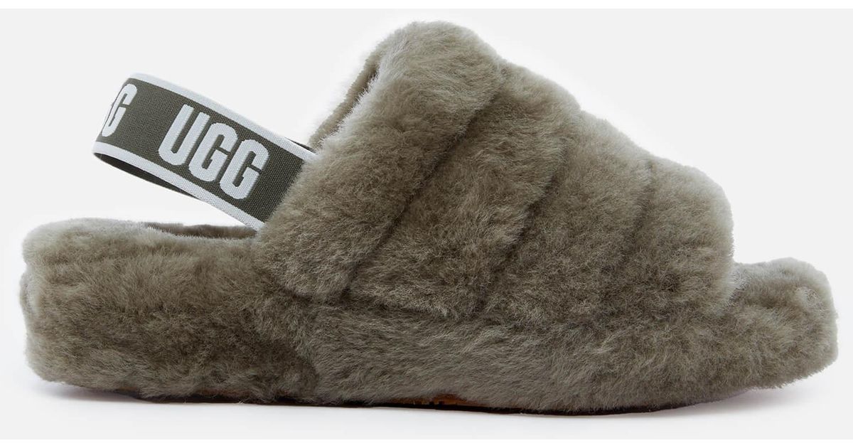 UGG Rubber Fluff Yeah Slide Slippers in Green - Lyst
