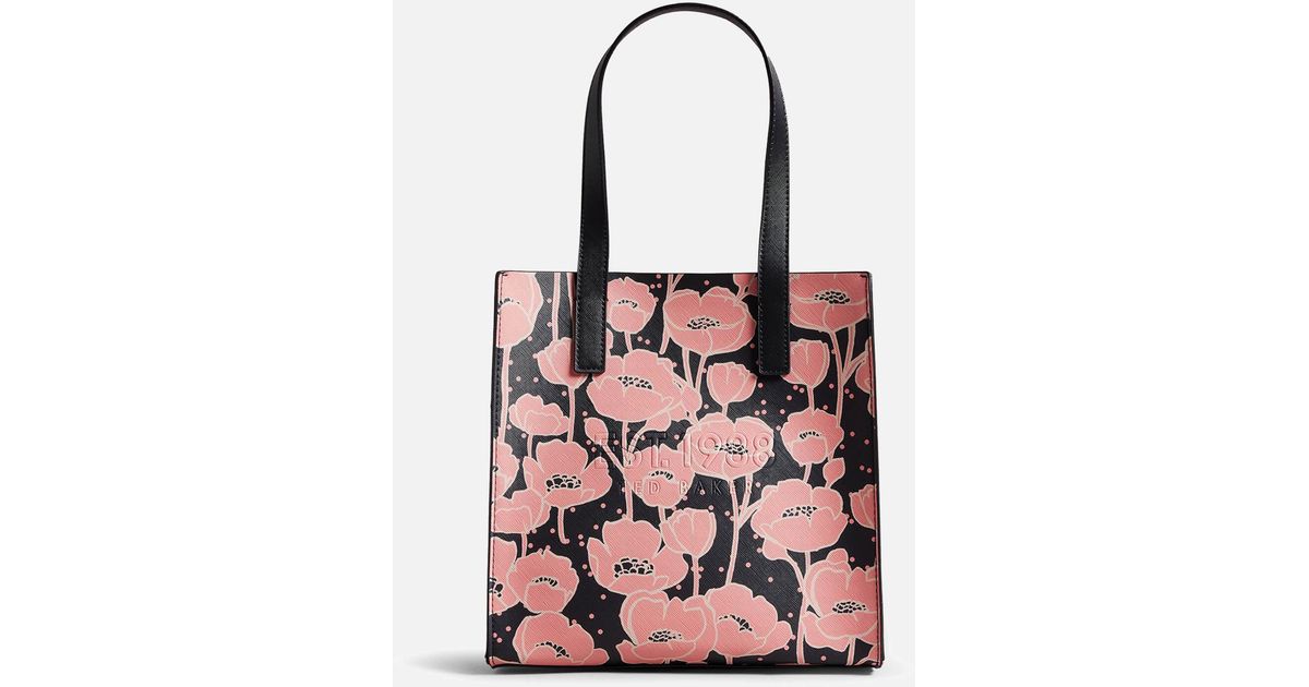 Ted Baker Popscon Faux Leather Floral Printed Small Icon Bag in Pink