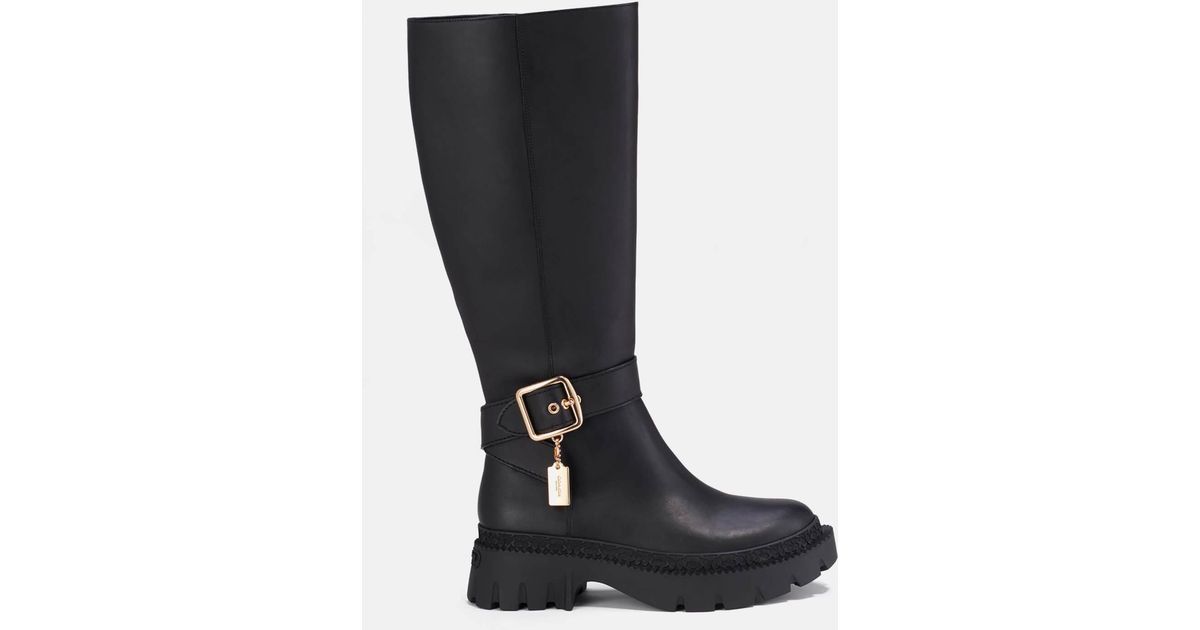 COACH James Leather Knee High Boots in Black Lyst UK