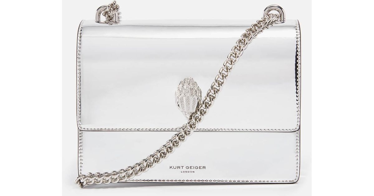 Kurt Geiger Shoreditch Metallic Leather Shoulder Bag in Weiß Lyst DE