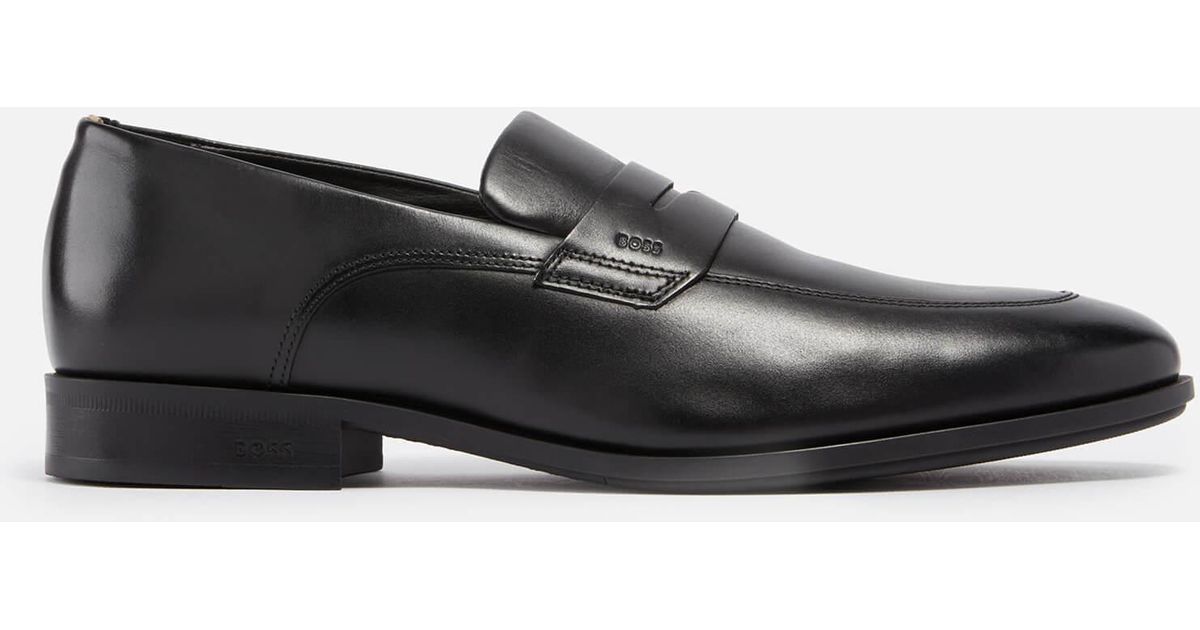 BOSS by HUGO BOSS Colby Leather Penny Loafers in Black for Men Lyst