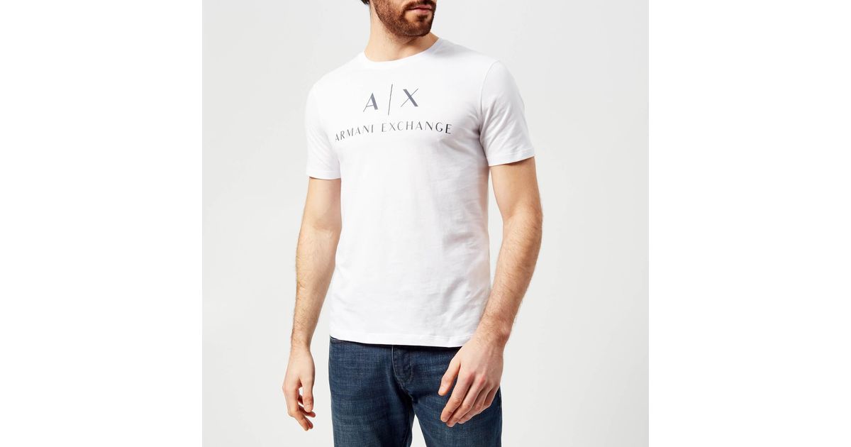 Armani Exchange Ax Logo T-shirt in White for Men | Lyst