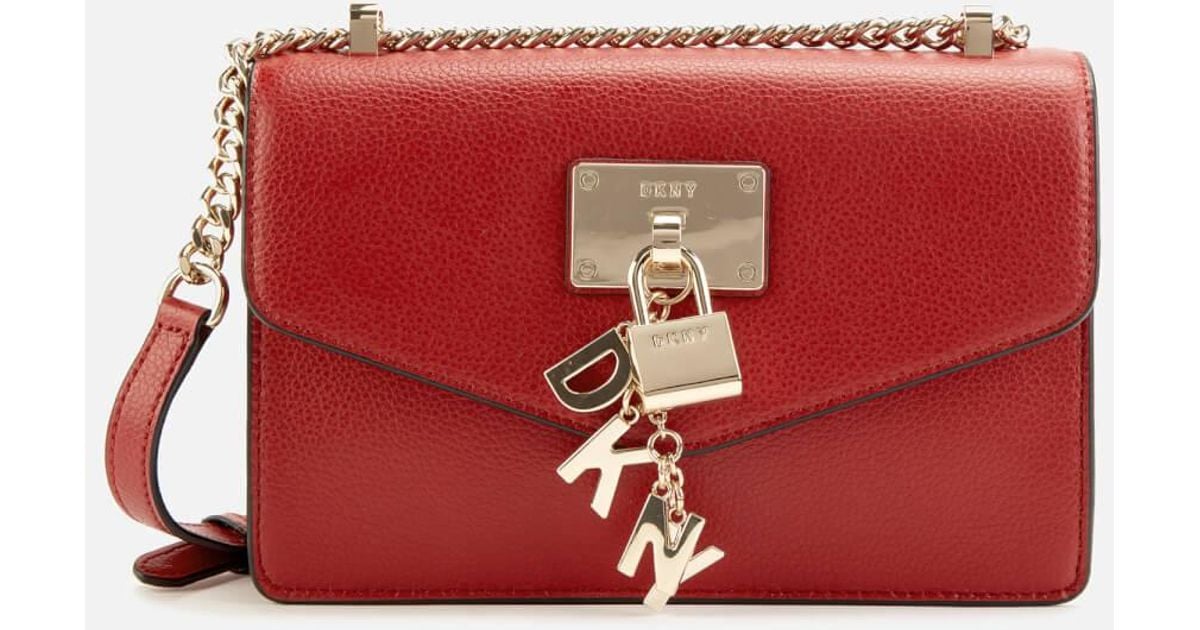 DKNY Elissa Small Shoulder Flap Bag in Red Lyst
