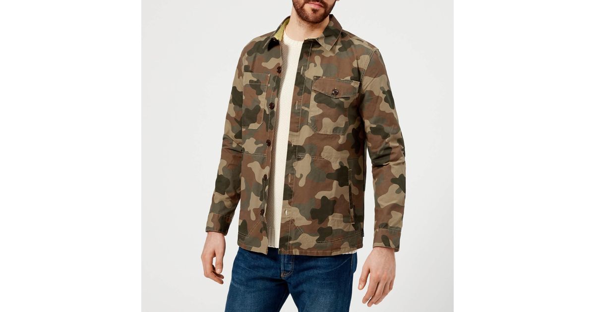 barbour overshirt camo