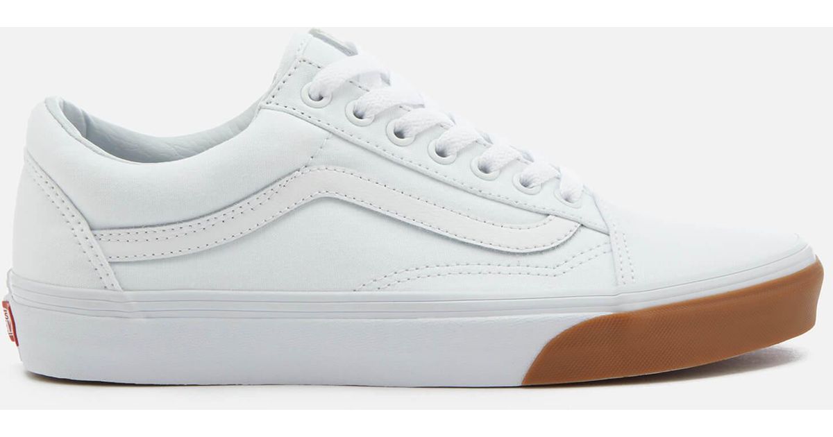 vans old skool gum bumper white