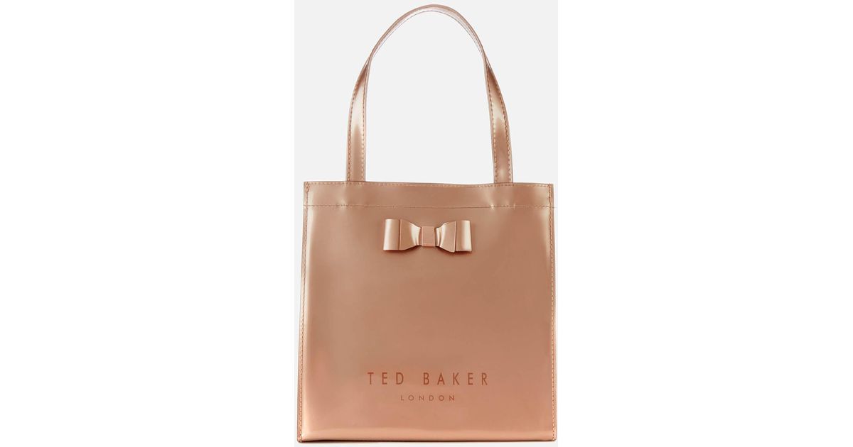 Ted Baker Silicon Bow Detail Small Icon Bag in Gold (Metallic) - Lyst