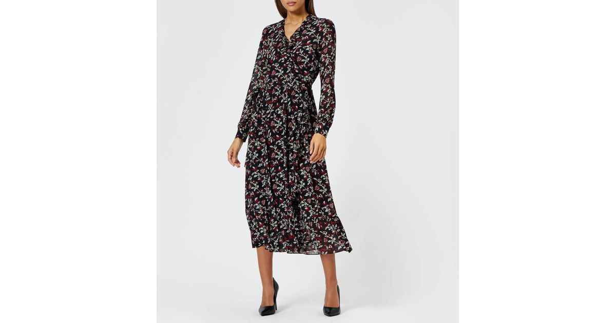 midi ruffle wrap dress