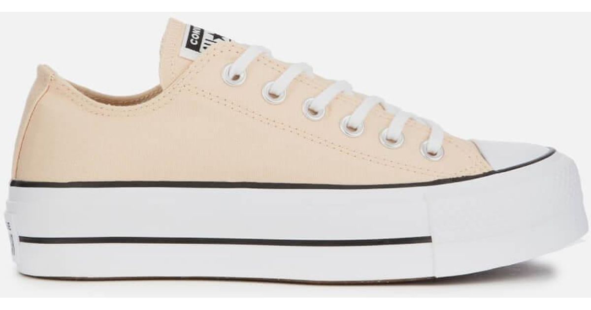 Converse Canvas Chuck Taylor All Star Lift Ox Trainers in Beige (Natural) - Lyst