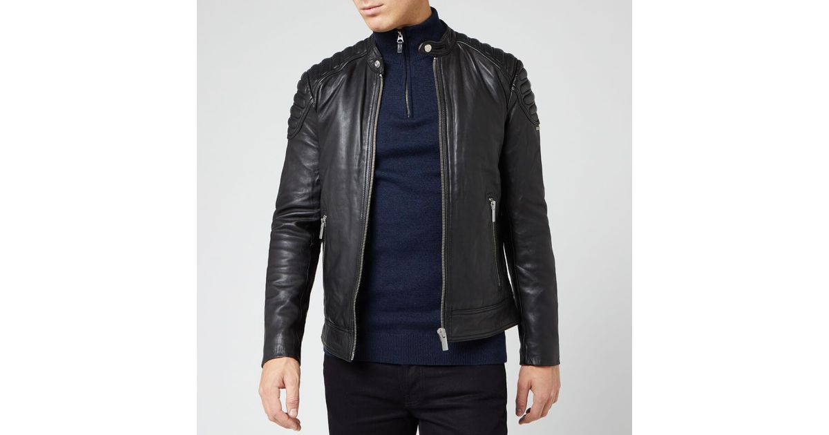 Superdry City Hero Leather Racer Jacket in Black for Men | Lyst Canada