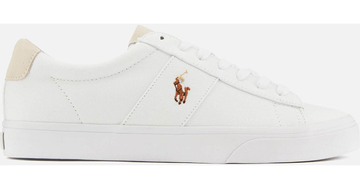 Polo Ralph Lauren Sayer Canvas Low Top Trainers in White for Men - Save 13%  | Lyst