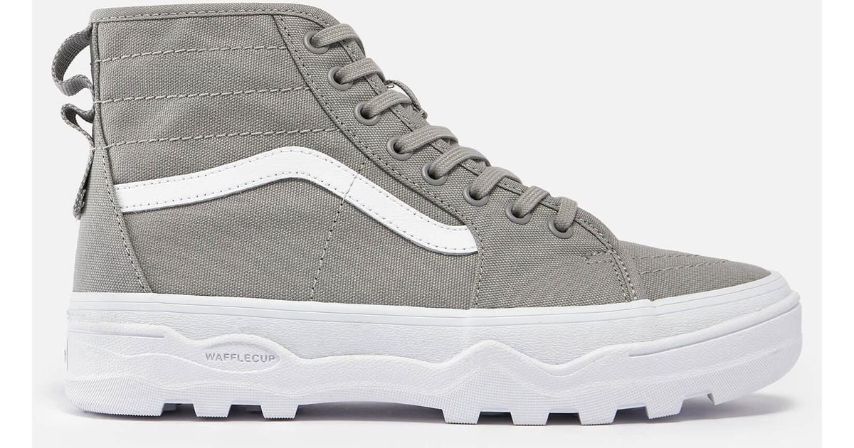 Vans Sentry Sk8-hi Suede And Canvas-blend Trainers in Grey (Gray) | Lyst