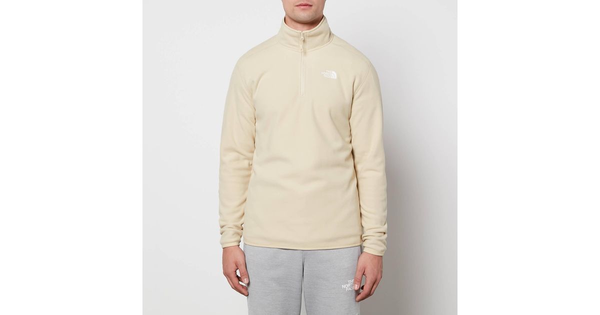 The North Face 100 Glacier 1/4 Zip Fleece in Natural for Men | Lyst