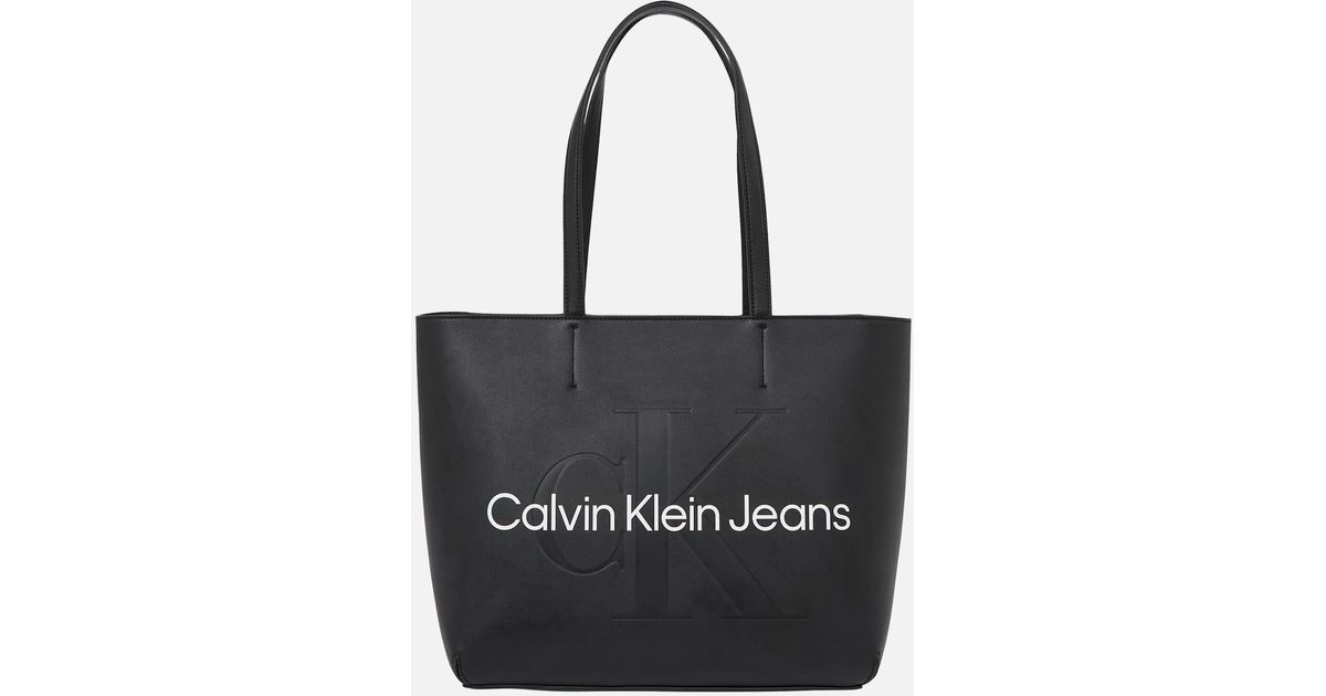 Calvin Klein Shopper 29 Faux Leather Bag in Black | Lyst Canada