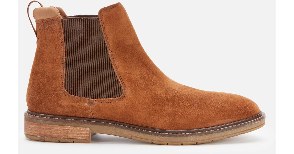 clarks tan chelsea boots