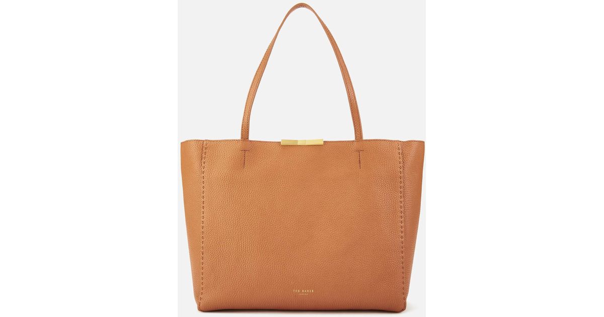 Ted Baker Ted Clarkia Soft Leather Shopper Bag in Brown | Lyst