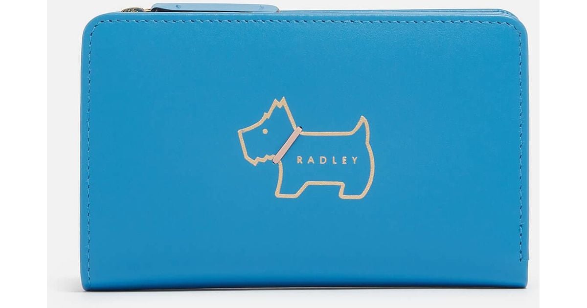 Radley Heritage Dog Medium Leather Bifold Purse in Blue Lyst