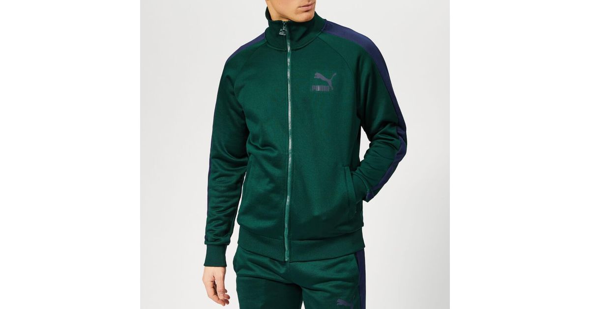 PUMA Cotton Iconic T7 Track Jacket in Green for Men | Lyst