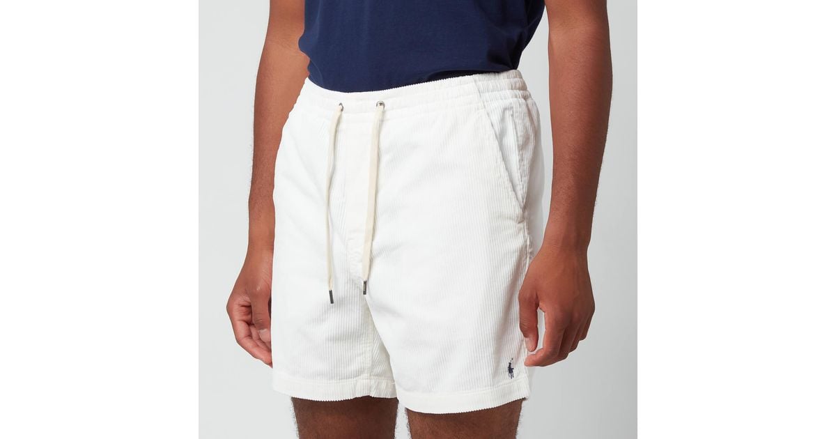 Polo Ralph Lauren Corduroy Prepster Shorts in White for Men | Lyst