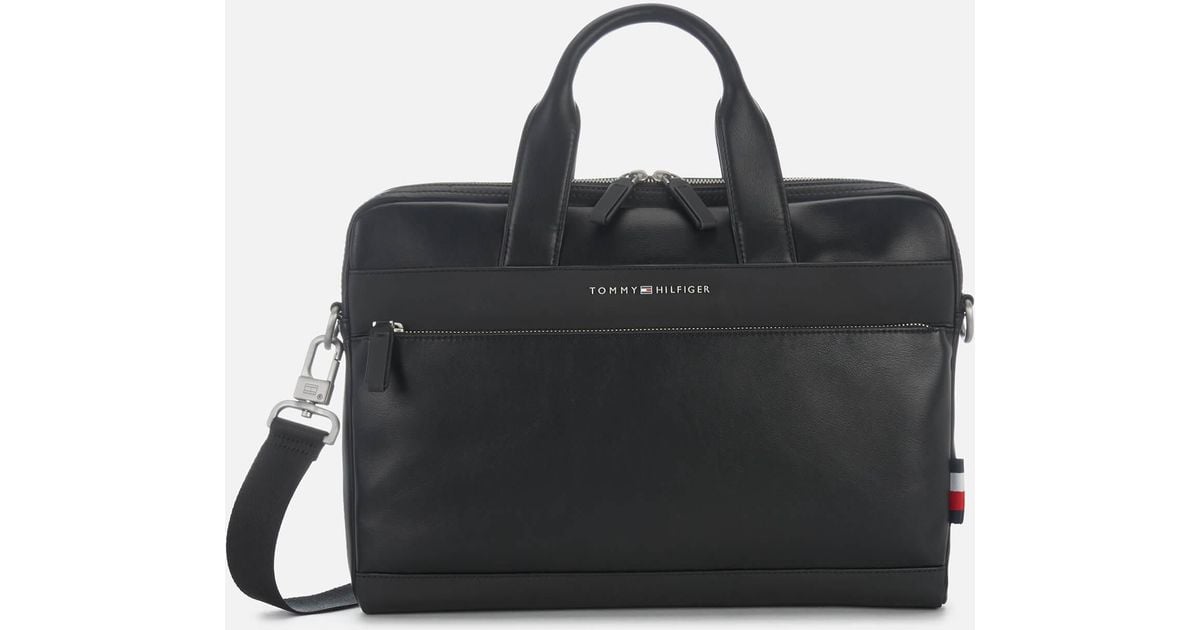 Tommy Hilfiger Th City Slim Laptop Bag in Black for Men - Lyst