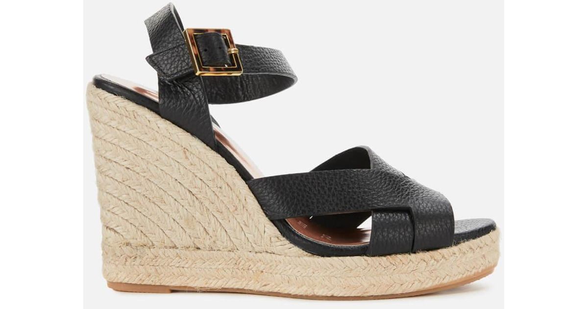 Ted Baker Sellana Strappy Espadrille Wedge Sandals in Black | Lyst Canada