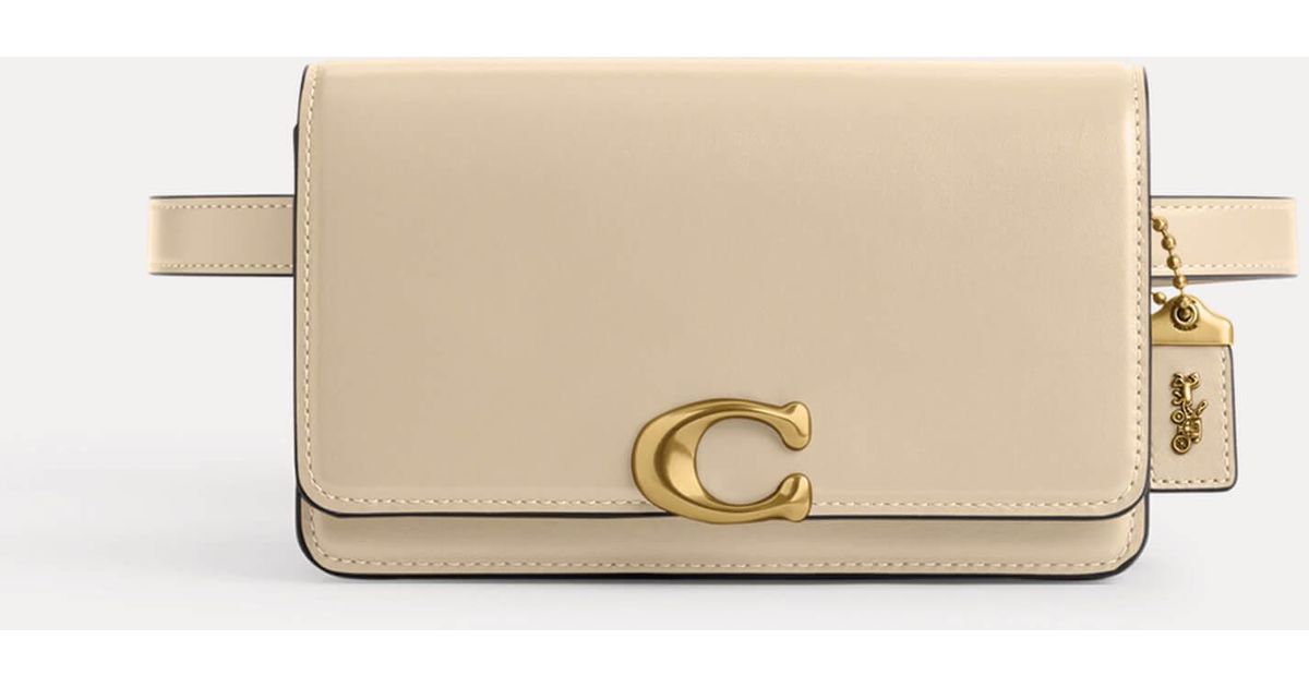 COACH Luxe Refined Bandit Leather Belt Bag in Natural | Lyst