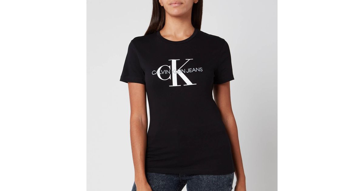 Calvin Klein Monogram Logo Regular Fit T-shirt in Black | Lyst
