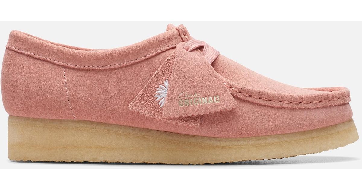 Pink cheap wallabee clarks