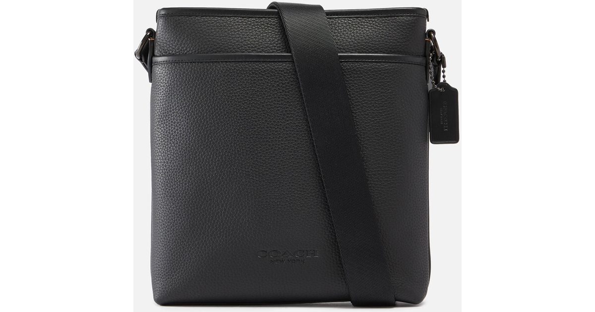 COACH Gotham Pebble Leather Crossbody Bag in Black for Men Lyst Australia