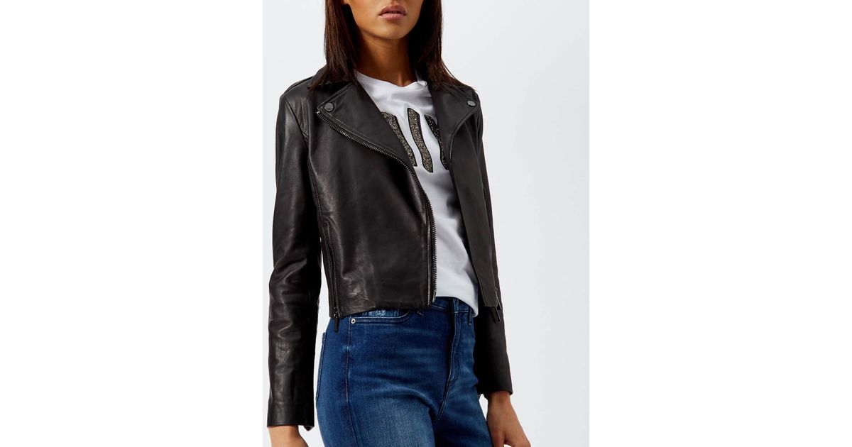 Armani Exchange Black Nappa Leather Jacket