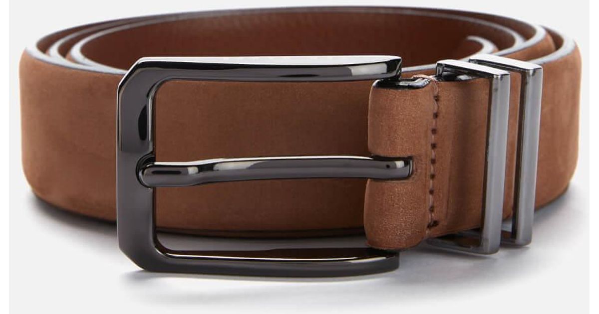 Ted Baker Crumbs Nubuck Leather Belt in Brown for Men Lyst