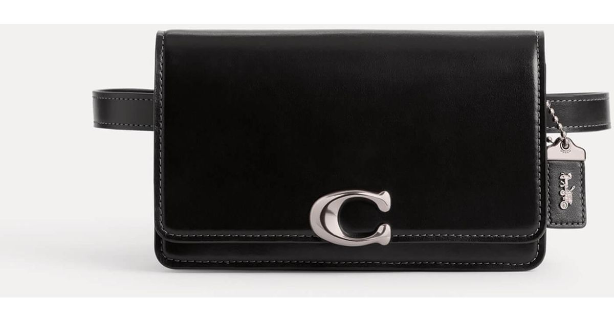 COACH Luxe Refined Bandit Leather Belt Bag in Black Lyst