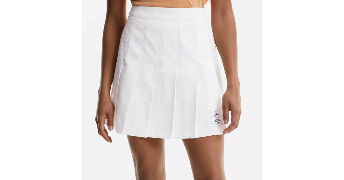 Tommy Hilfiger Tjw Pleated Cotton-blend Tennis Skirt in White | Lyst