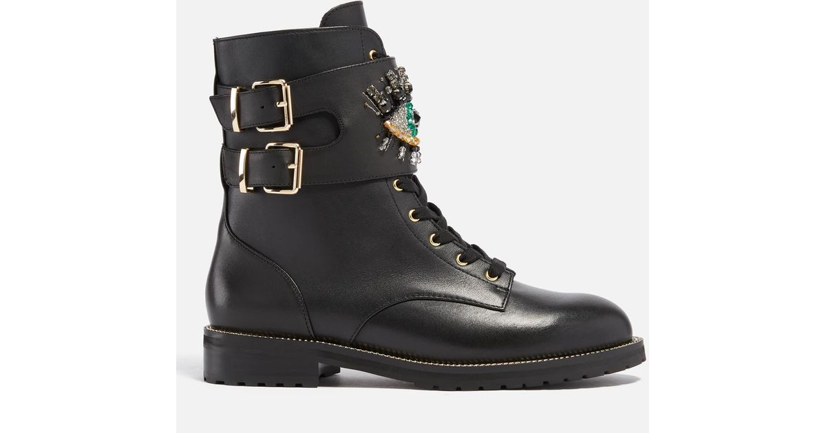 Kurt Geiger Sutton Eye Leather Boots in Black | Lyst UK