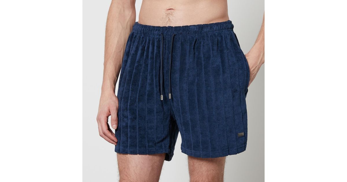 BOSS - Cotton-terry loungewear shorts with embossed logo