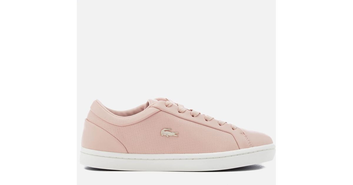 Lacoste Straightset 118 2 Leather Cupsole Trainers in Pink | Lyst Australia