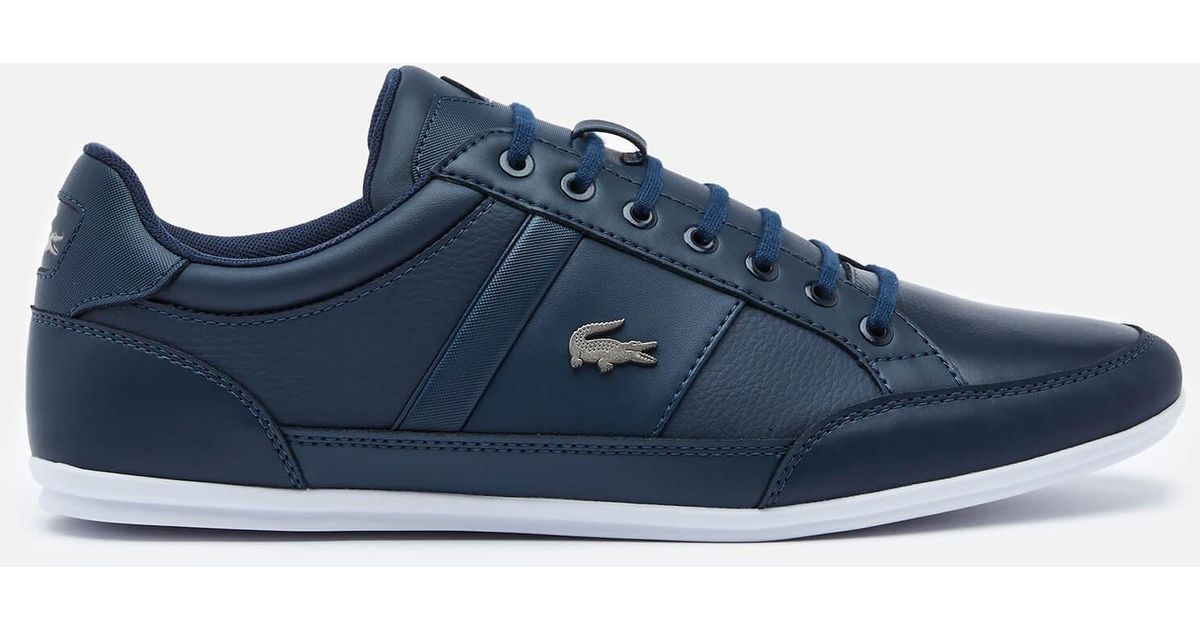 Lacoste Chaymon Bl 1 Leather Low Profile Trainers in Blue for Men | Lyst