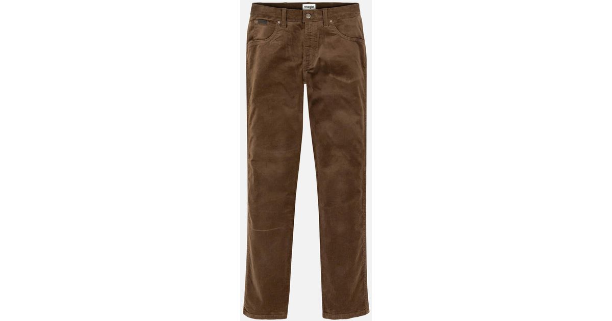 Wrangler Texas Slim Fit Corduroy Trousers in Brown for Men Lyst