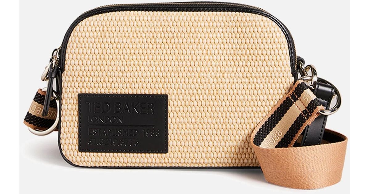 Ted Baker Stello Camera Crossbody Raffia Bag Lyst Australia