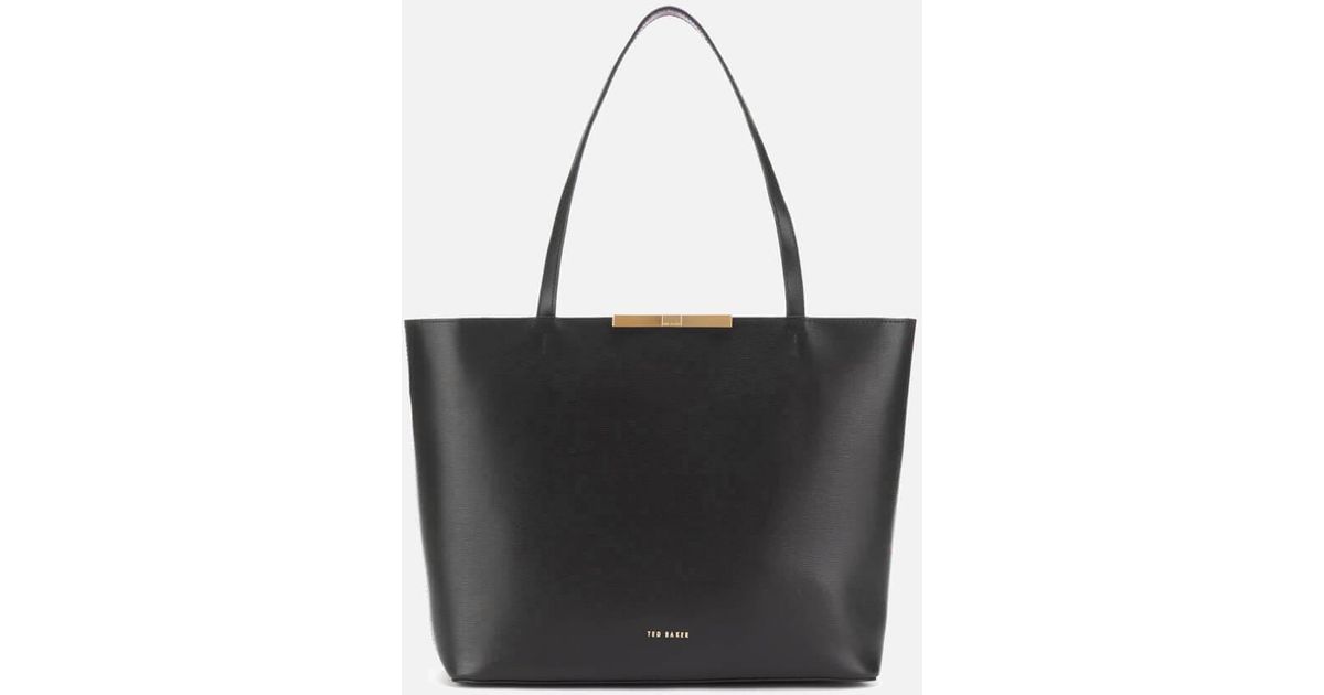ted baker jackki black leather shopper bag