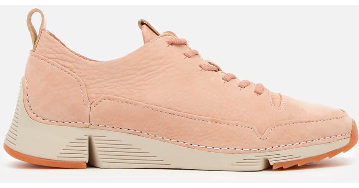 Clarks Synthetic Tri Spark Nubuck Trainers in Pink - Lyst